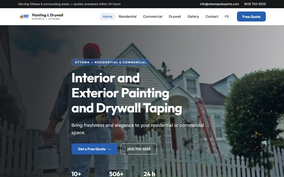 The Painting & Drywall Experts website