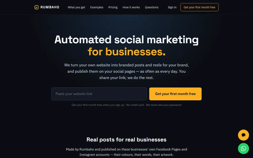 The Rumbaho website