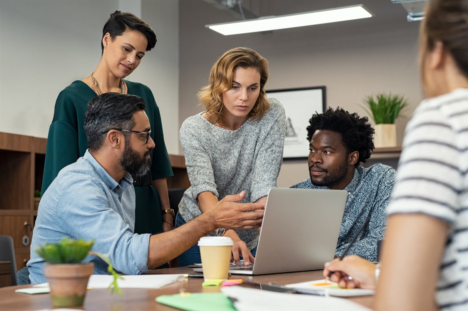 Business people working together on a plan